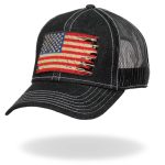 Hot Leathers GSH1030 Denim Tattered Flag Trucker Hat - Image 2