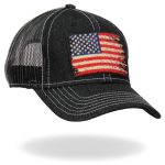 Hot Leathers GSH1030 Denim Tattered Flag Trucker Hat - Image 6