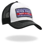 Hot Leathers Black And White Never Forget 9-11 Trucker Hat GSH1047 - Image 6