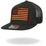 Hot Leathers GSH2009 Orange USA Flag Snapback Hat - Image 2
