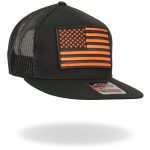 Hot Leathers GSH2009 Orange USA Flag Snapback Hat - Image 6