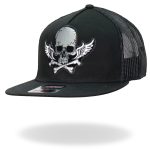 Hot Leathers GSH2017 Skull Bones Wings Snapback Hat - Image 2