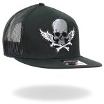 Hot Leathers GSH2017 Skull Bones Wings Snapback Hat - Image 6