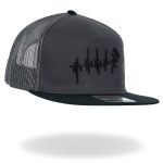 Hot Leathers Charcoal and Black EKG Piston Snapback Hat GSH2031 - Image 5