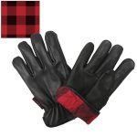 Hot Leathers GVD2004 Uni-Sex ‘Red and Black Flannel Lined’ Deer Skin Leather Gloves - Image 4