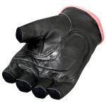 Hot Leathers GVL1006 Ladies Pink Piping Fingerless Gloves - Image 2