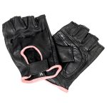 Hot Leathers GVL1006 Ladies Pink Piping Fingerless Gloves - Image 3
