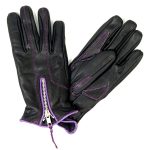 Hot Leathers GVL1008 Ladies Driving Gloves with Purple Piping - Image 3