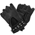 Hot Leathers GVL1010 Ladies Fingerless Gel Palm Gloves with Studs - Image 3