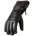 Hot Leathers GVM1001 Men’s Black Leather Gauntlet Glove with Quilted Lining
