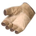Hot Leathers GVM1005 Brown Unlined Fingerless Leather Gloves with Padded Palm - Image 2