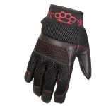 Hot Leathers GVM1302 Uni-Sex Black ‘Brass Knuckles’ Leather and Mesh Gloves with i-Touch Screen - Image 4