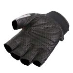 Hot Leathers GVM3008 Uni-Sex Black ‘Heartbeat USA Flag’ Fingerless Leather Gloves - Image 4
