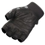 Hot Leathers GVM3009 Uni-Sex Black ‘Ancient Skulls’ Fingerless Leather Gloves - Image 2