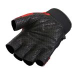 Hot Leathers GVM3010 Uni-Sex Black ‘Red Skull’ Fingerless Leather Gloves - Image 2