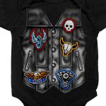 Hot Leathers GYS1056 Black Bodysuit with Leather Vest Screen Print - Image 2