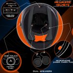 Milwaukee Helmets H510 Gloss Black Chit-Chat Full Face Wireless Motorcycle Helmet-Stream Music-Phone Calls - Image 5