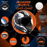 Milwaukee Helmets H512 Titanium and Blue Chit-Chat Full Face Wireless Motorcycle Helmet-Stream Music-Phone Calls - Image 2
