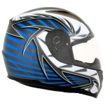 Milwaukee Helmets H512 Titanium and Blue Chit-Chat Full Face Wireless Motorcycle Helmet-Stream Music-Phone Calls - Image 9