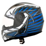 Milwaukee Helmets H512 Titanium and Blue Chit-Chat Full Face Wireless Motorcycle Helmet-Stream Music-Phone Calls - Image 14