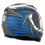 Milwaukee Helmets H512 Titanium and Blue Chit-Chat Full Face Wireless Motorcycle Helmet-Stream Music-Phone Calls - Image 11
