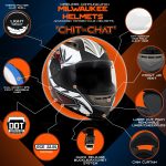 Milwaukee Helmets H520 Titanium and Red Chit-Chat Full Face Wireless Motorcycle Helmet-Stream Music-Phone Calls - Image 2