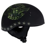 Hot Leathers HLD1025 Vet Biker Warrior Flat Black Motorcycle DOT Skull Cap Half Helmet Biker - Image 2