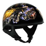 Hot Leathers HLD1028 USA Eagle Flat Black Motorcycle DOT Approved Skull Cap Half Helmet Biker - Image 5