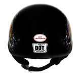 Hot Leathers HLD1028 USA Eagle Flat Black Motorcycle DOT Approved Skull Cap Half Helmet Biker - Image 6