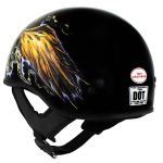 Hot Leathers HLD1028 USA Eagle Flat Black Motorcycle DOT Approved Skull Cap Half Helmet Biker - Image 8
