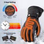 Milwaukee Leather MG7519SET Men’s Black Leather Heated Winter Gloves for Motorcycle Ski Hiking & i-Touch - Image 7