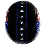 Hot Leathers HLD1051 USA Flag Star and Stripes Glossy Black Motorcycle DOT Skull Cap Helmet - Image 2