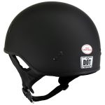 Hot Leathers HLT68-SP Flat Black The O.G. No Logo Motorcycle DOT Skull Cap Half Helmet Biker - Image 9