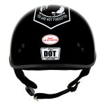 Hot Leathers HLD1004 POW Gloss Black Motorcycle DOT Approved Skull Cap Half Biker Helmet - Image 7