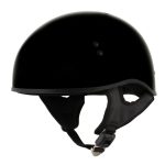 Hot Leathers HLD1004 POW Gloss Black Motorcycle DOT Approved Skull Cap Half Biker Helmet - Image 2