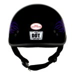 Hot Leathers HLD1005 Lady Lotus Gloss Black Motorcycle DOT Approved Skull Cap Half Helmet Biker - Image 7
