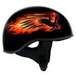 Hot Leathers HLD1006 Black Out Eagle Motorcycle DOT Approved Skull Cap Half Helmet Bikers - Image 2