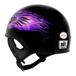 Hot Leathers HLD1007 Black Out Eagle Gloss Black Motorcycle DOT Skull Cap Half Helmet Biker - Image 5