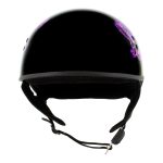 Hot Leathers HLD1007 Black Out Eagle Gloss Black Motorcycle DOT Skull Cap Half Helmet Biker - Image 8