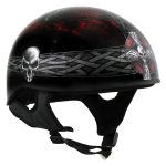 Hot Leathers HLD1008 Black Celtic Cross Motorcycle DOT Approved Skull Cap Half Helmet Biker - Image 6