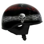 Hot Leathers HLD1008 Black Celtic Cross Motorcycle DOT Approved Skull Cap Half Helmet Biker - Image 4