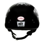 Hot Leathers HLD1016 Ride or Die Gloss Black Motorcycle DOT Skull Cap Half Helmet Biker - Image 6