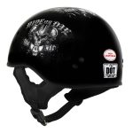 Hot Leathers HLD1016 Ride or Die Gloss Black Motorcycle DOT Skull Cap Half Helmet Biker - Image 8
