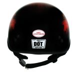 Hot Leathers HLD1018 Black Red Flame Skull Motorcycle DOT Approved Skull Cap Half Helmet Biker - Image 6