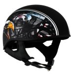 Hot Leathers HLD1023 V-Twin Eagle Flat Black Motorcycle DOT Skull Cap Half Helmet Biker - Image 6