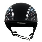 Hot Leathers HLD1023 V-Twin Eagle Flat Black Motorcycle DOT Skull Cap Half Helmet Biker - Image 8