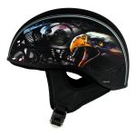 Hot Leathers HLD1023 V-Twin Eagle Flat Black Motorcycle DOT Skull Cap Half Helmet Biker - Image 5