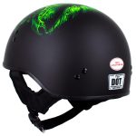 Hot Leathers HLD1030 Flat Black Shredder Motorcycle DOT Approved Skull Cap Half Helmet Biker - Image 8