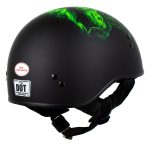Hot Leathers HLD1030 Flat Black Shredder Motorcycle DOT Approved Skull Cap Half Helmet Biker - Image 9