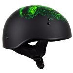 Hot Leathers HLD1030 Flat Black Shredder Motorcycle DOT Approved Skull Cap Half Helmet Biker - Image 6